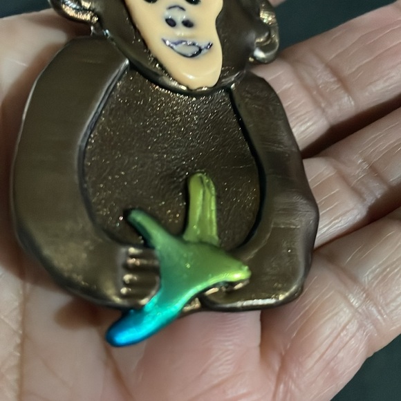 Vintage artisan clay monkey brooch - Picture 4 of 5